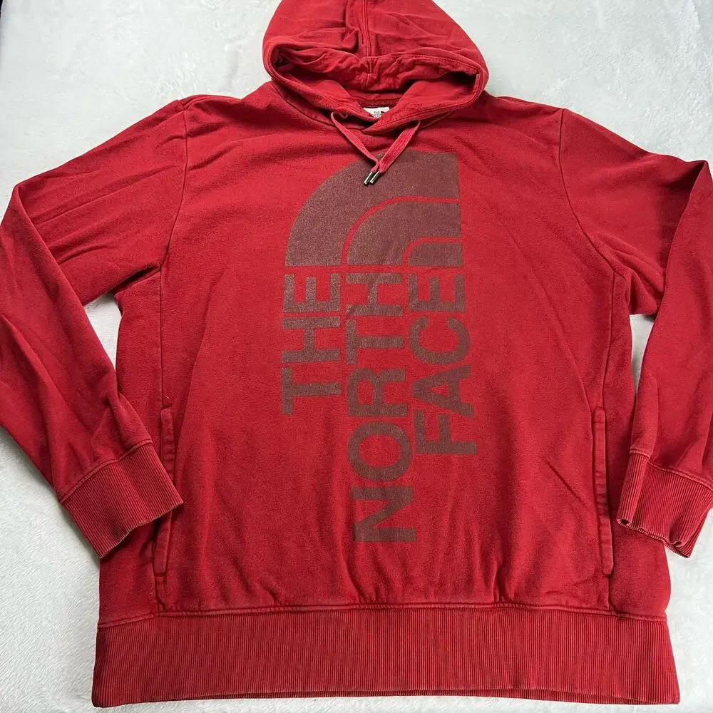 The North Face Large Print Graphic Hooded Sweatshirt Men's size XL